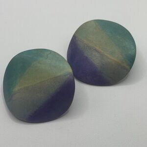 Wooden Watercolor Earrings